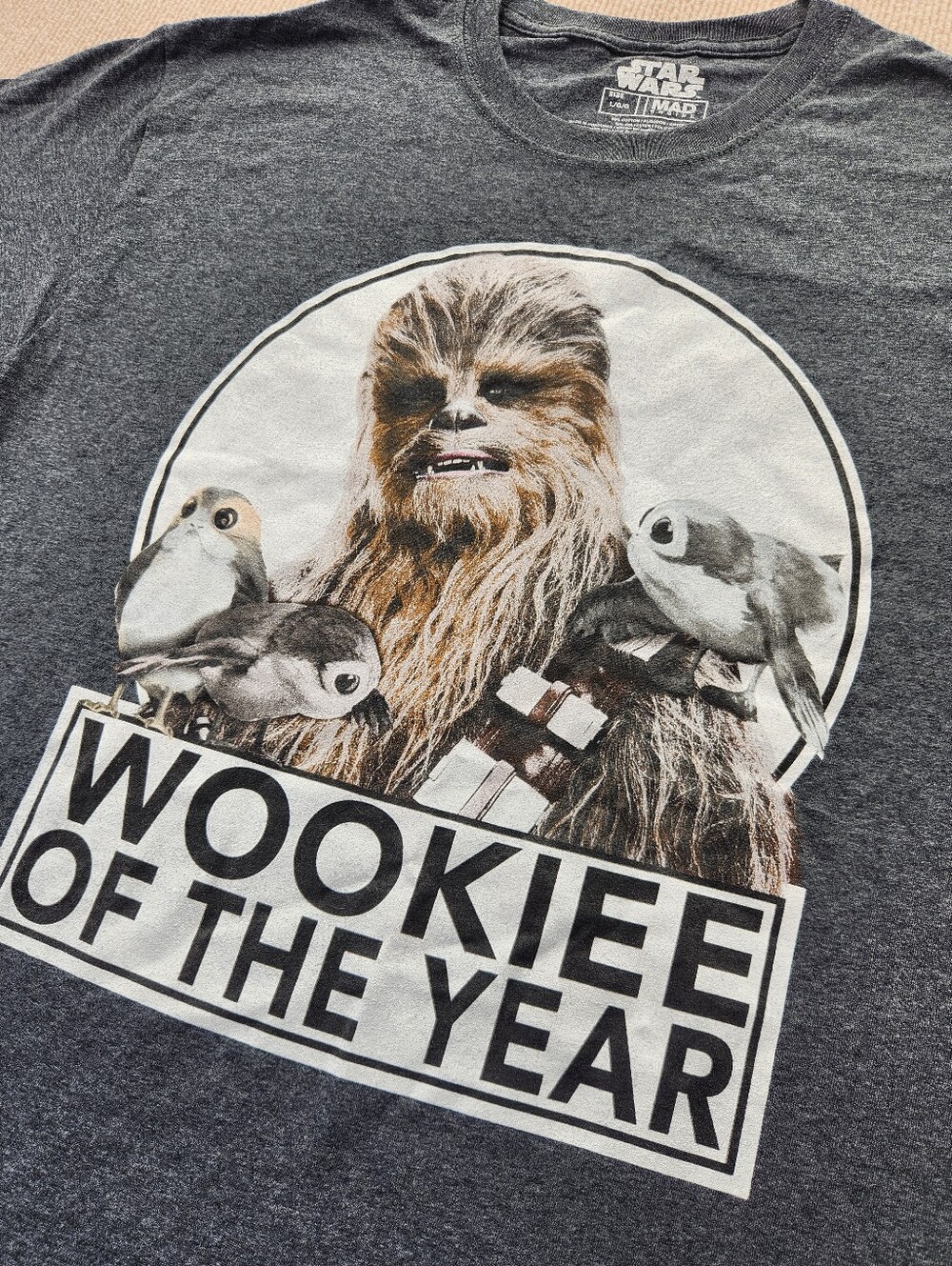 MAD Engine Star Wars Gray Men's L Chewbacca "Wookiee of the Year" T-Shirt 2009